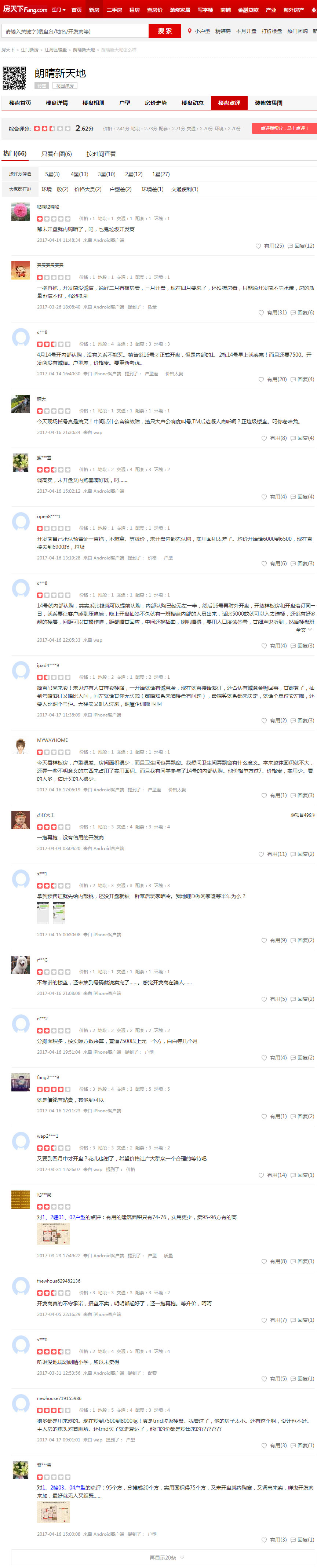 房天下朗晴新天地点评